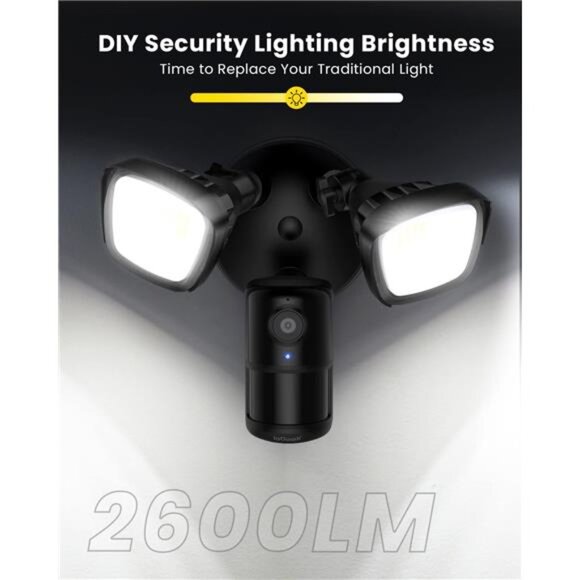 Floodlight Camera Outdoor, 2K Wired Home Smart Security Cameras, 2.4G WiFi - Picture 5 of 7